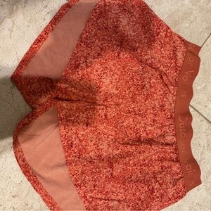 Outdoor voices orange speckled relay shorts